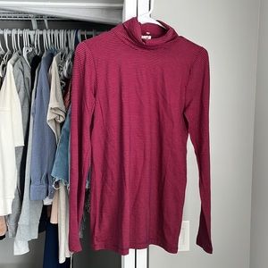 J. Crew Black & Red Turtleneck Top, NWOT